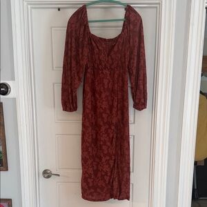 Elegant Red Floral Dress